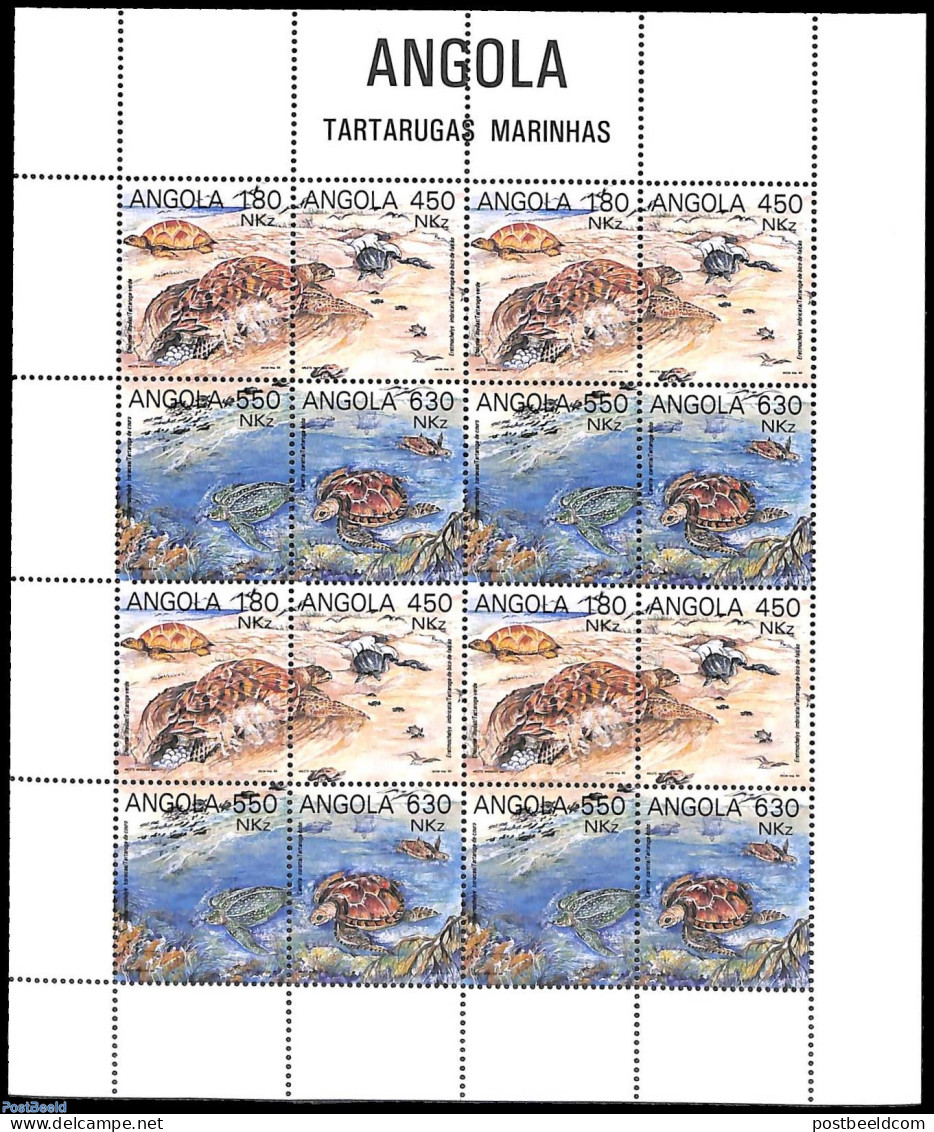 Angola 1993 Turtles M/s, Mint NH, Nature - Reptiles - Turtles - Angola