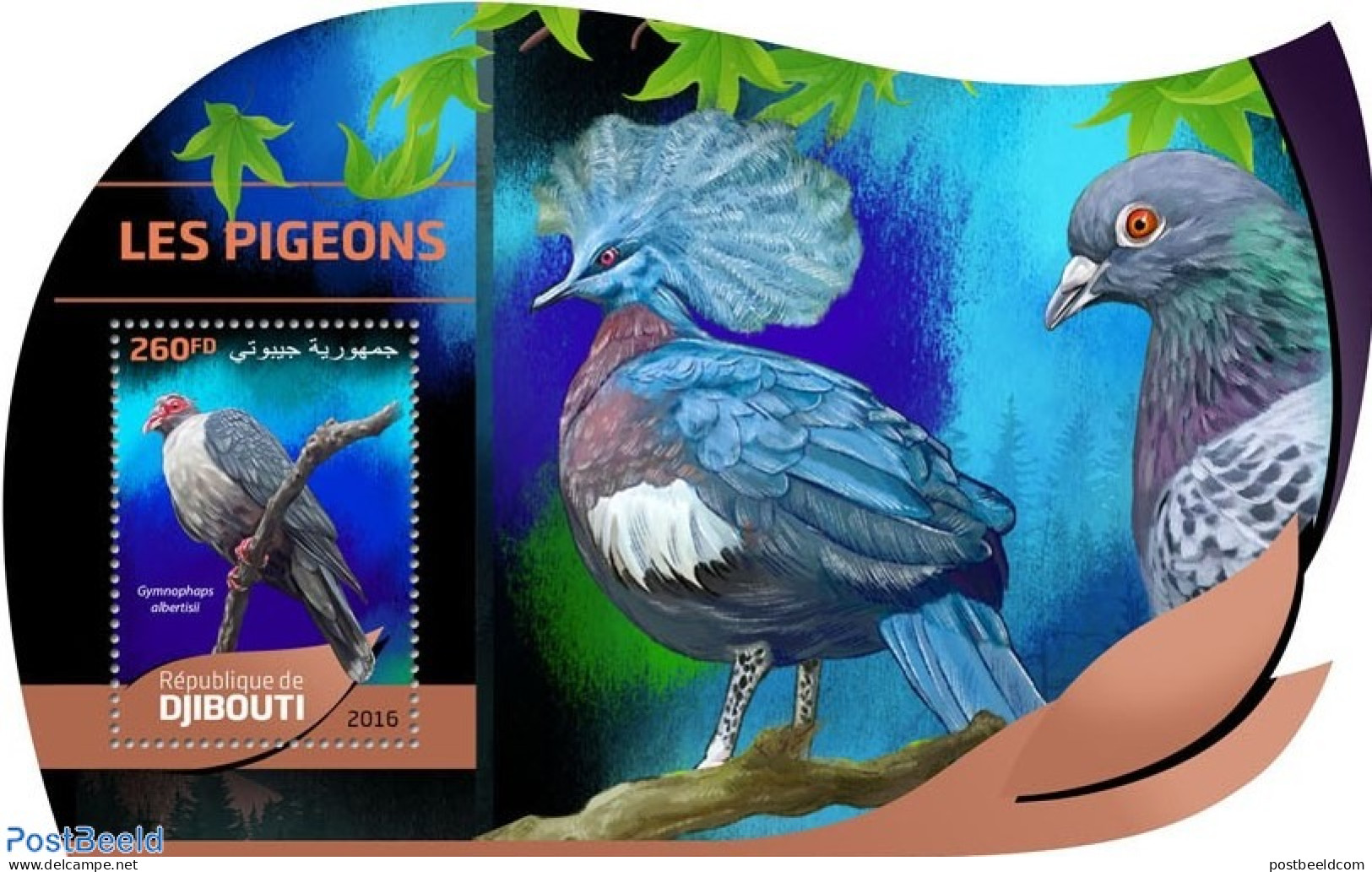 Djibouti 2016 Pigeons, Mint NH, Nature - Birds - Pigeons - Dschibuti (1977-...)