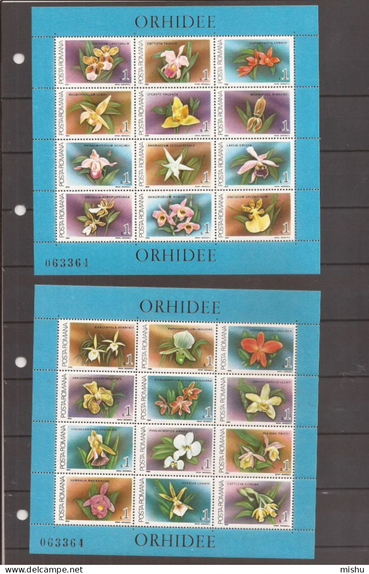 LP 1210 Romania -1988- ORHIDEE - BLOCURI, Nestampilat - Sonstige & Ohne Zuordnung