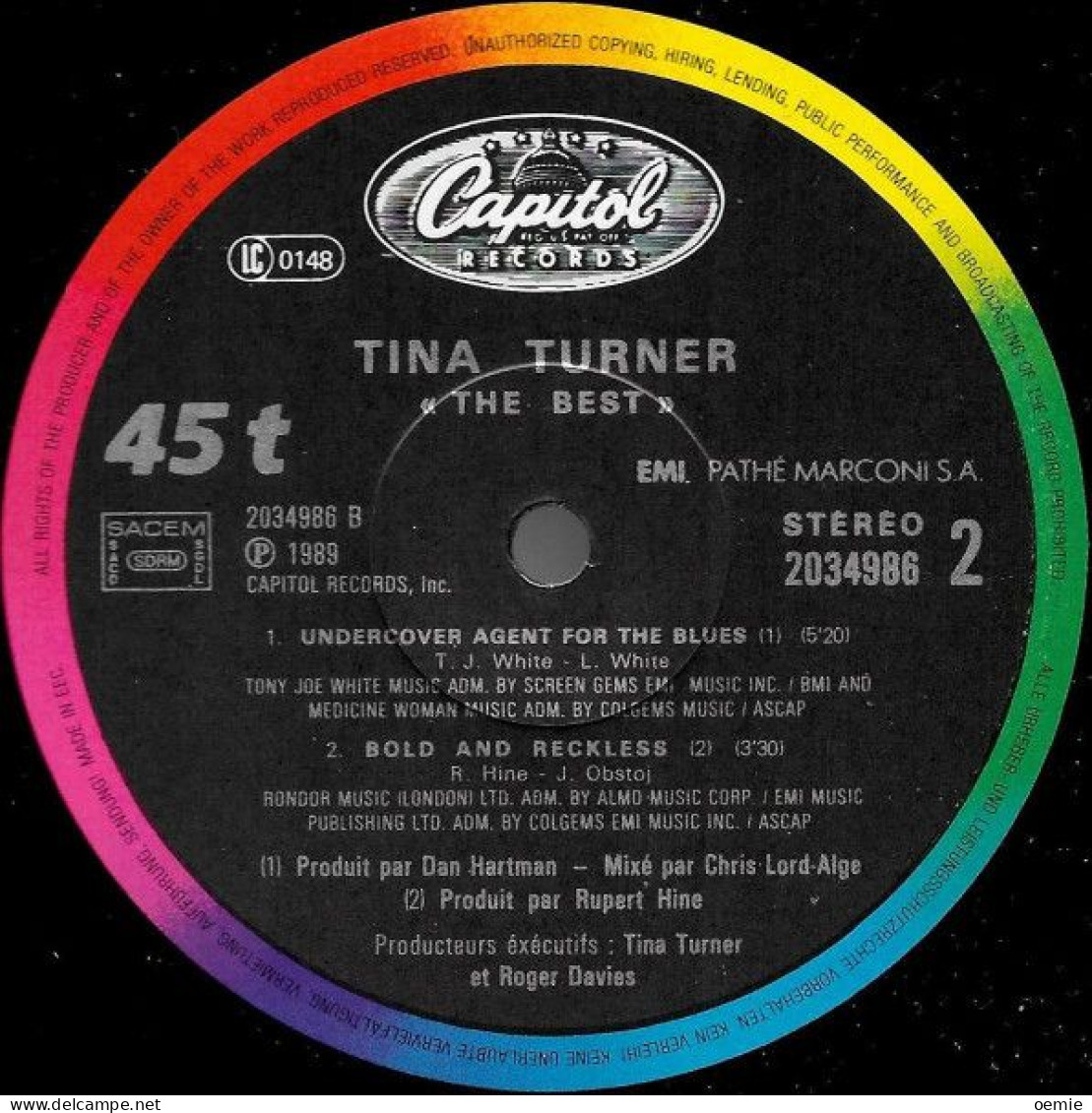 TINA TURNER   ° THE BEST - 45 Rpm - Maxi-Singles