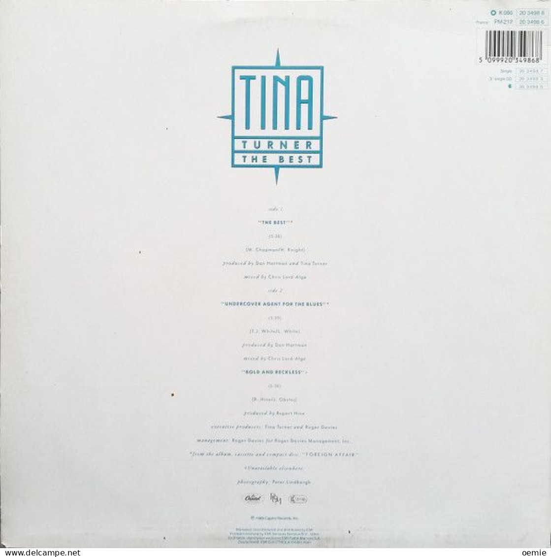 TINA TURNER   ° THE BEST - 45 Rpm - Maxi-Single