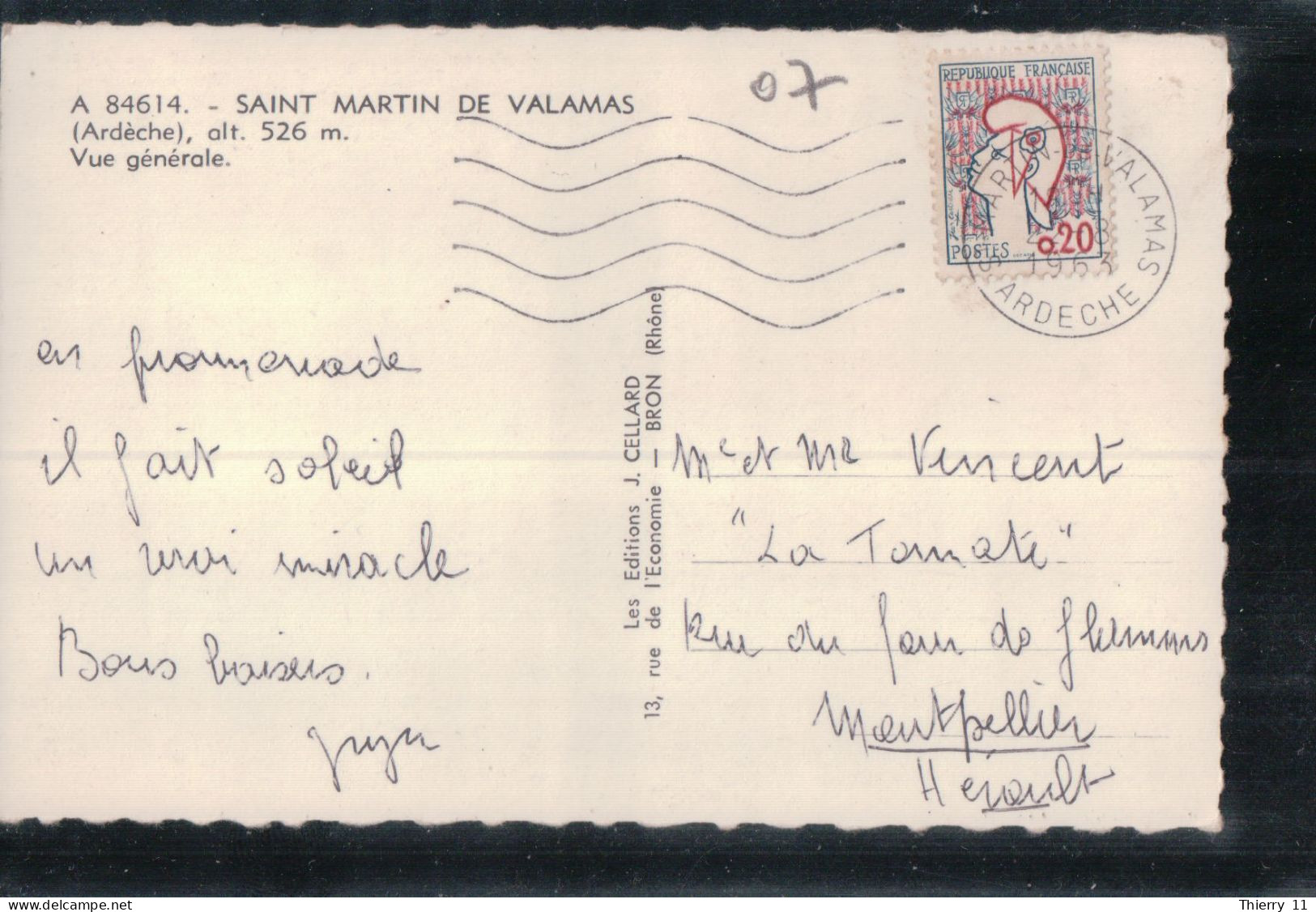 Cpsm 07 Saint Martin De Valamas Vue Générale - Saint Martin De Valamas