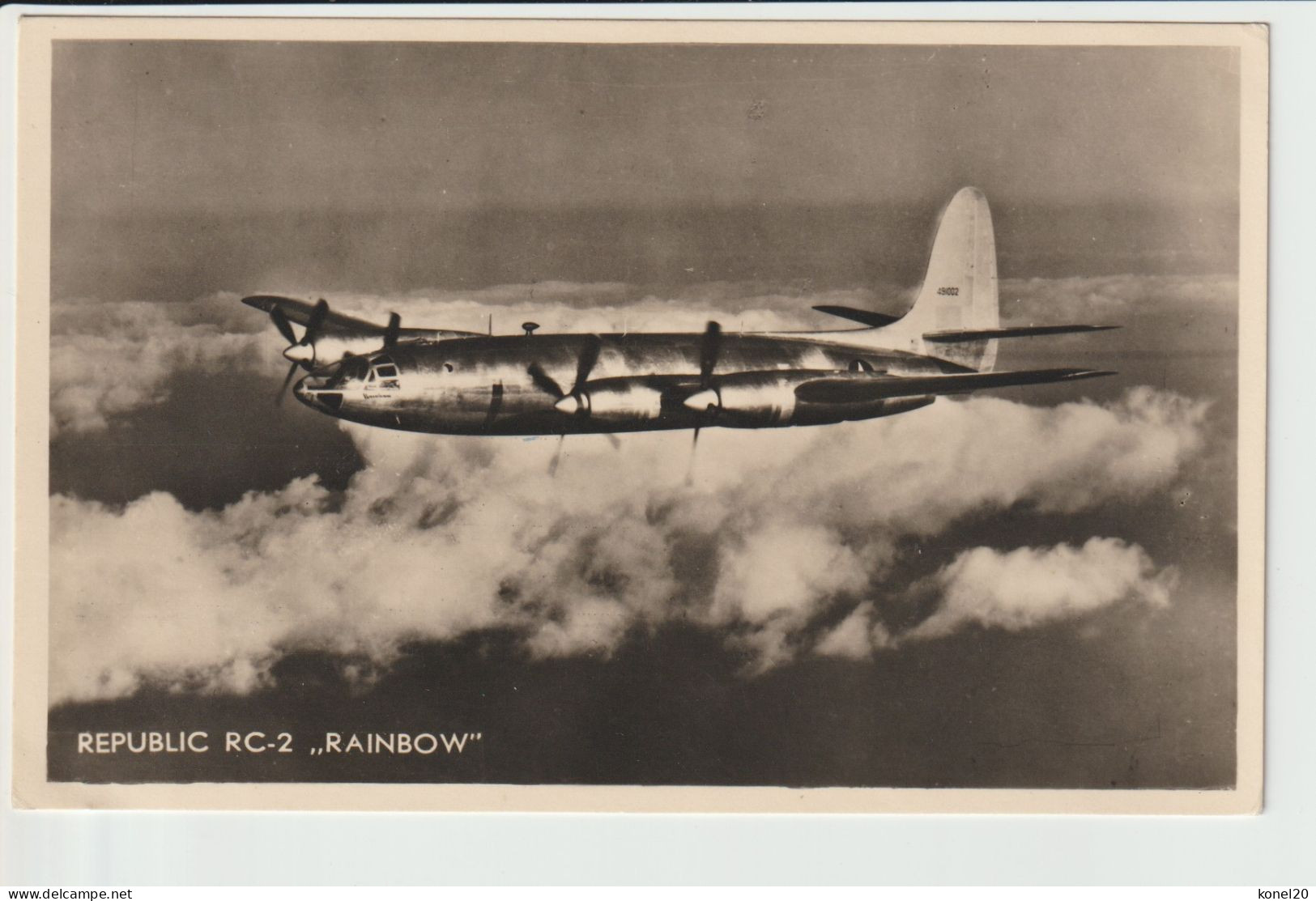 Vintage Pc Republic XF-12 Rainbow Aircraft Flew In 1946 - 1919-1938: Entre Guerras