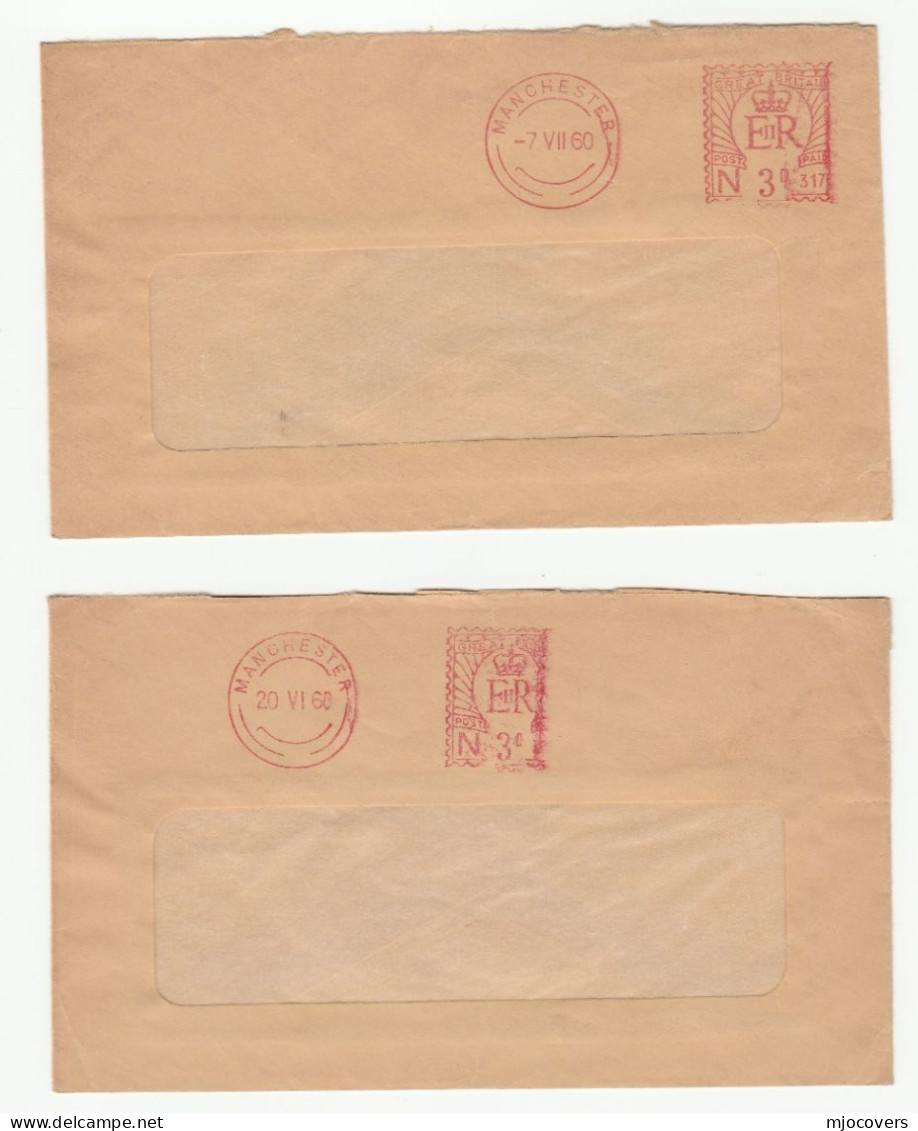 2 1960 Manchester METER COVERS N317 &  Mis- Applied Meter , James Laing Son Ltd Cover - Lettres & Documents