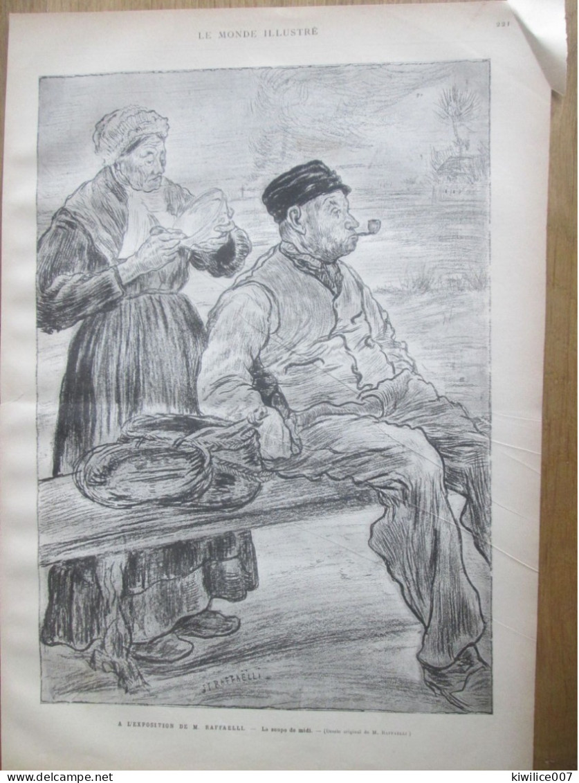 1884  Exposition De RAFFAELLI   La Soupe Du Midi - Prints & Engravings