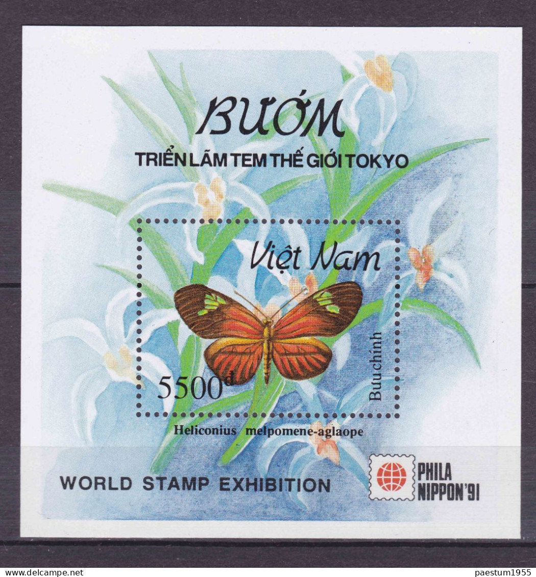 Feuillet Neuf** MNH 1991 Viêt-Nam Vietnam Papillon Exposition Internationale Philatélique "Philanippon'91" - Viêt-Nam
