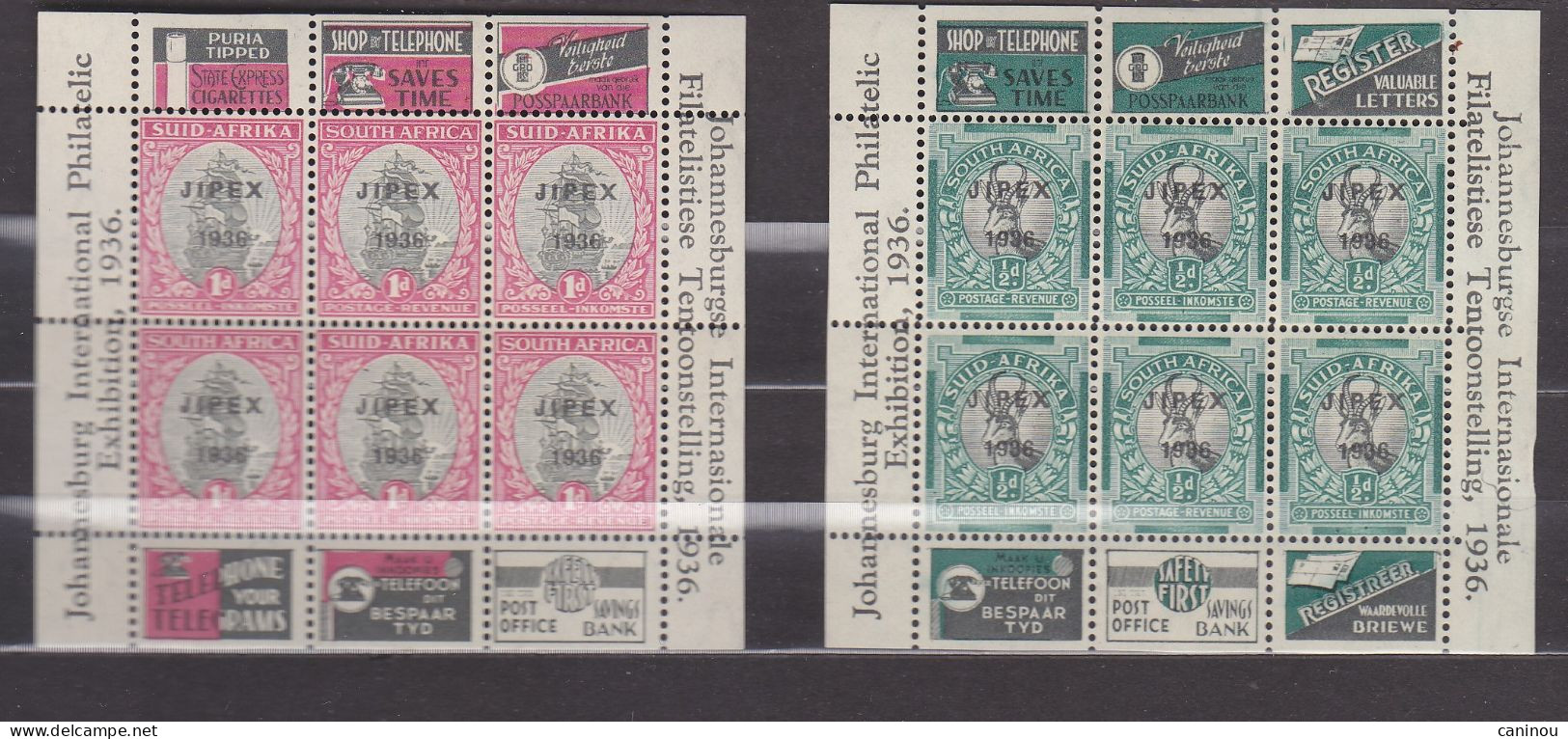 AFRIQUE DU SUD   Y & T BF 1 & 2 BATEAU SPRINGBOX JIPEX 1936 NEUF - Blocks & Sheetlets