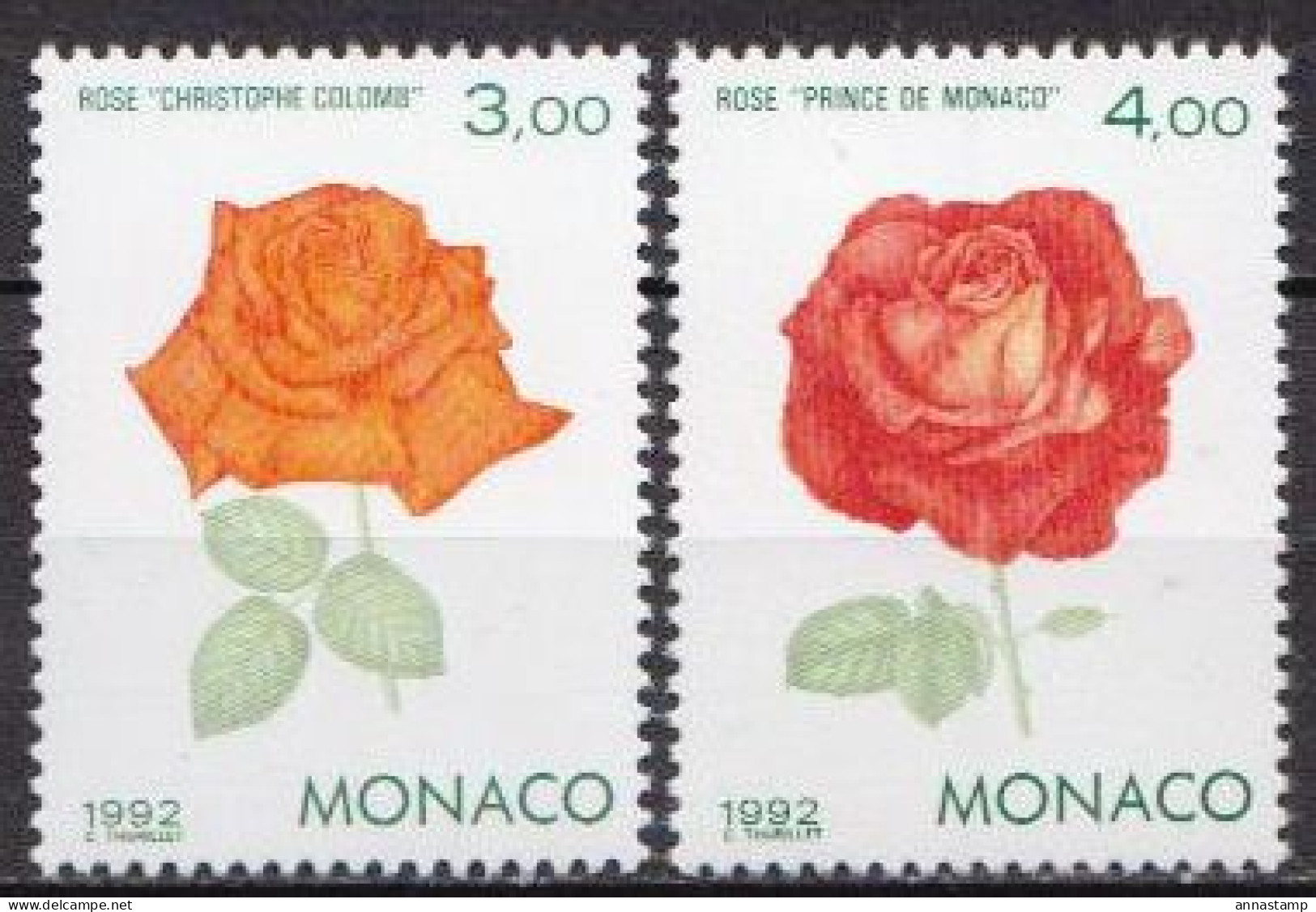 Monaco MNH Set - Roses