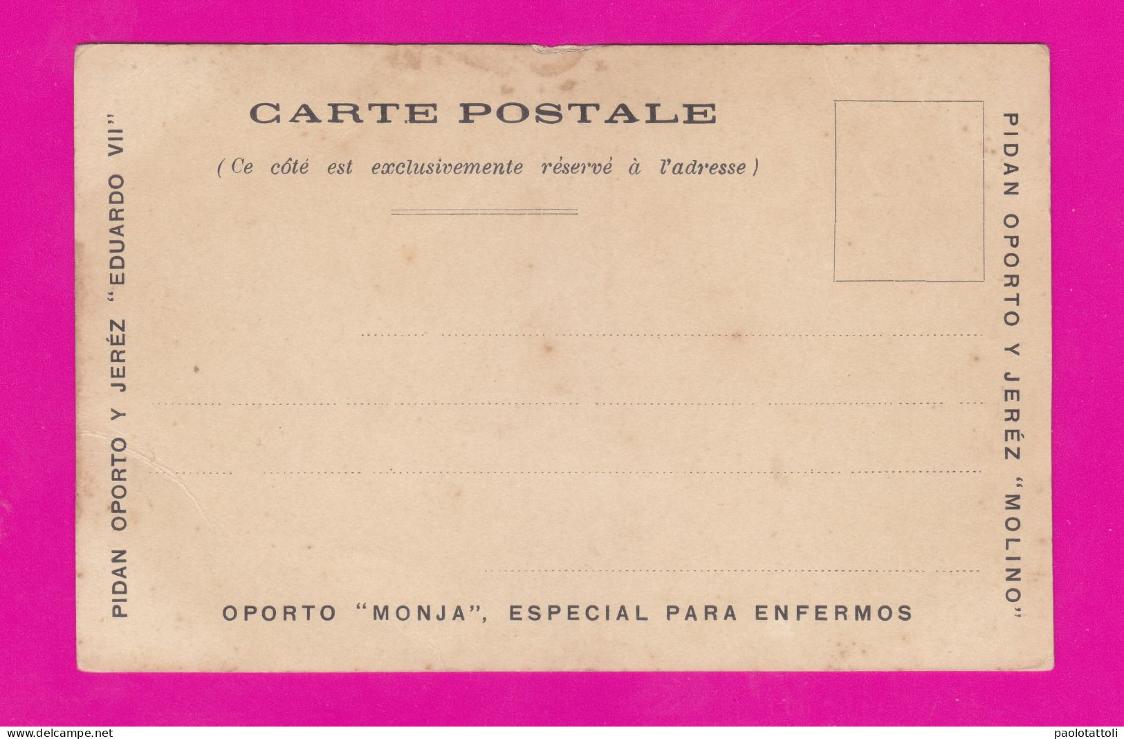 Montevideo- Advertising Post Card- Pidan Oporto Y Jerez Eduardo VII & Molino. Moja Especial Para Enfermos - Uruguay