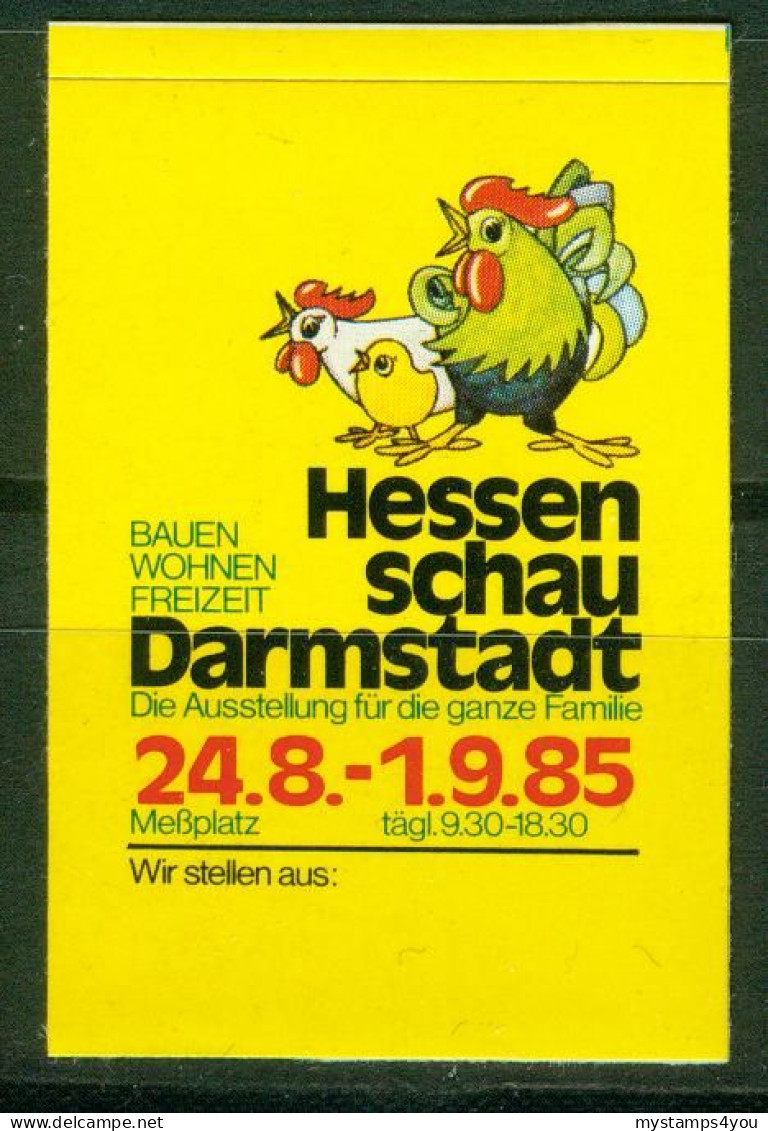 So Sticker | Germany. Hessenschau '85 Bauen Wohnen Freizeit Darmstadt #5-0108 - Pegatinas