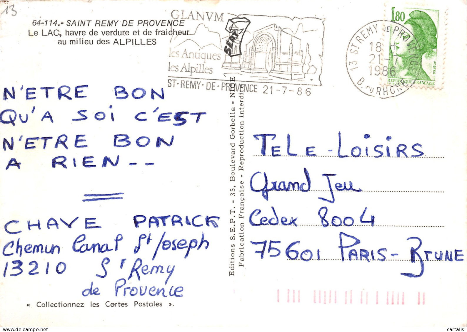 13-SAINT REMY DE PROVENCE-N°C4091-D/0087 - Saint-Remy-de-Provence