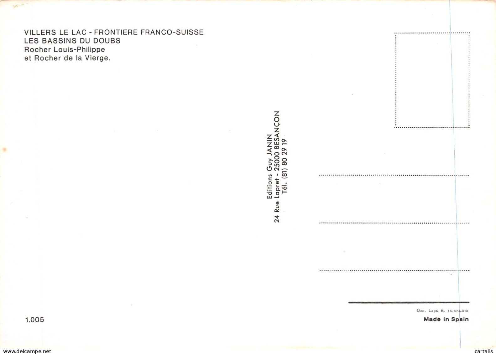 25-VILLERS LE LAC-N°C4091-D/0041 - Other & Unclassified