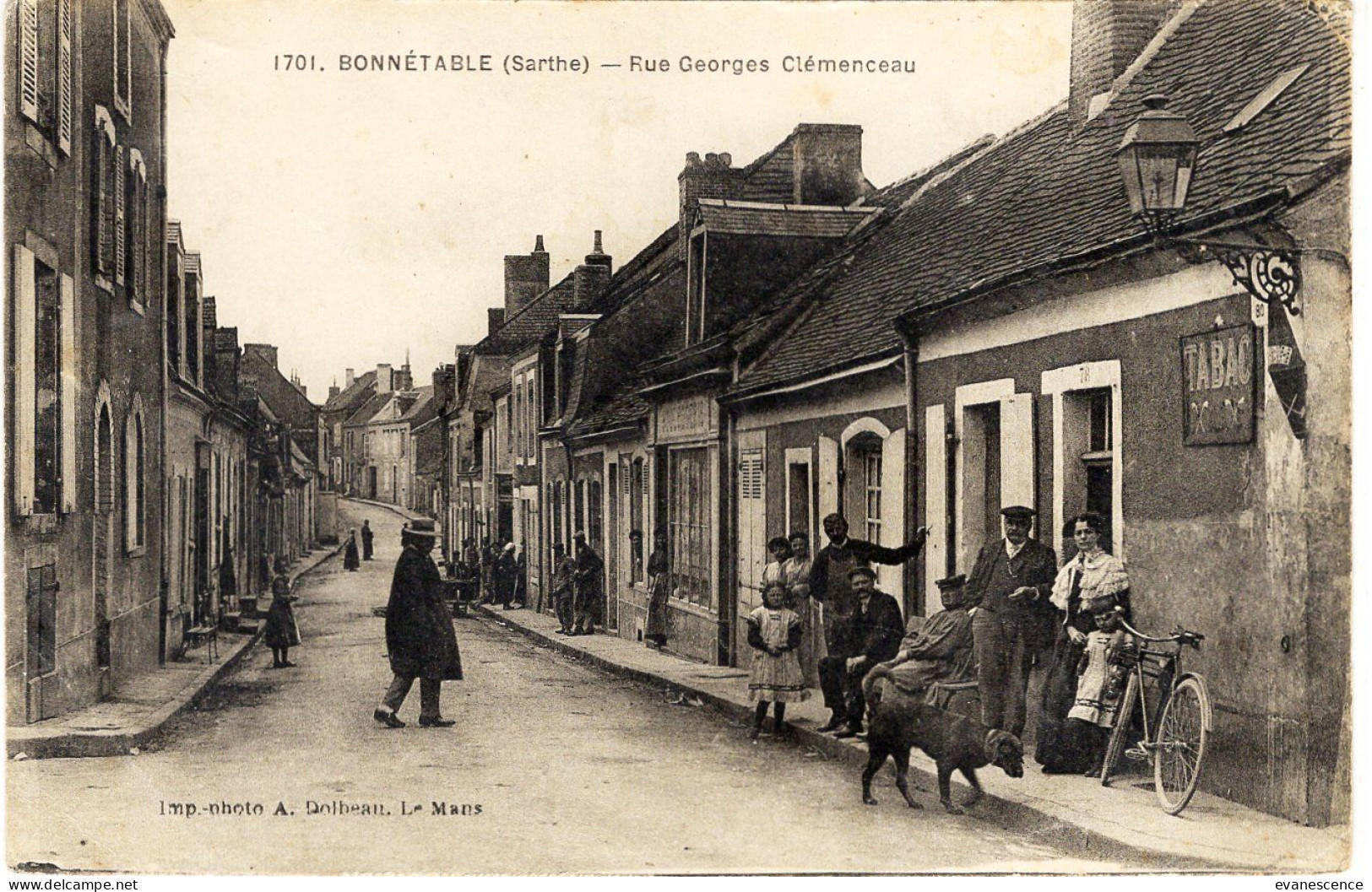 Bonnétable : Rue Clémenceau (trace Petit Pli Angle)      ///  Ref. Mai 24 /// BO. 72 - Bonnetable