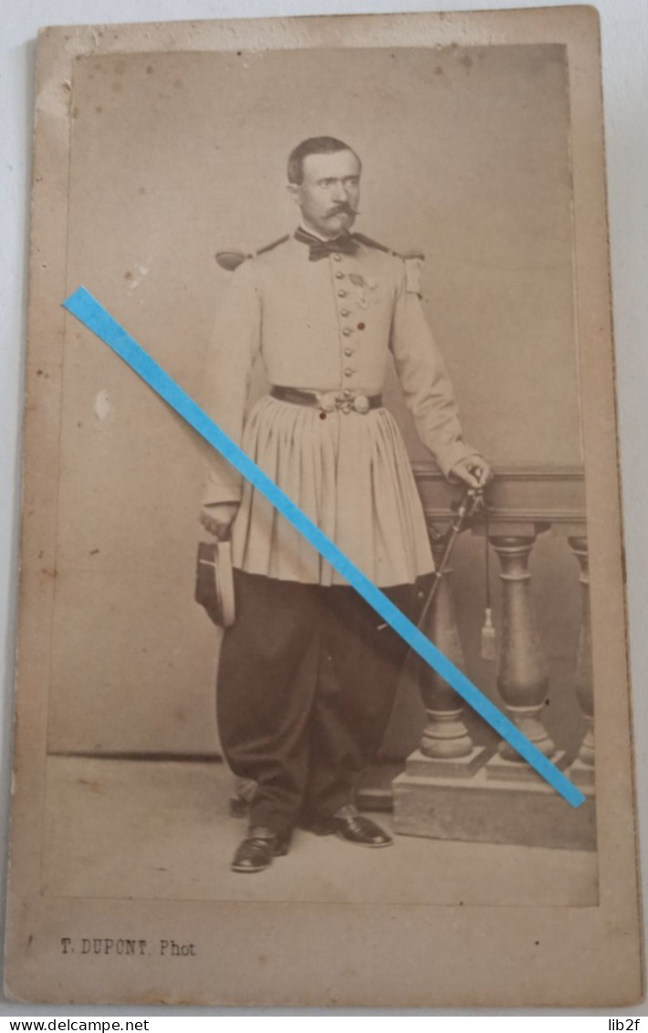 1848 1870 Oran Officier Armée Afrique Zouave Chasseur Légion Honneur Crimée Napoléon III Second Empire Photo Cdv Dupont - Krieg, Militär