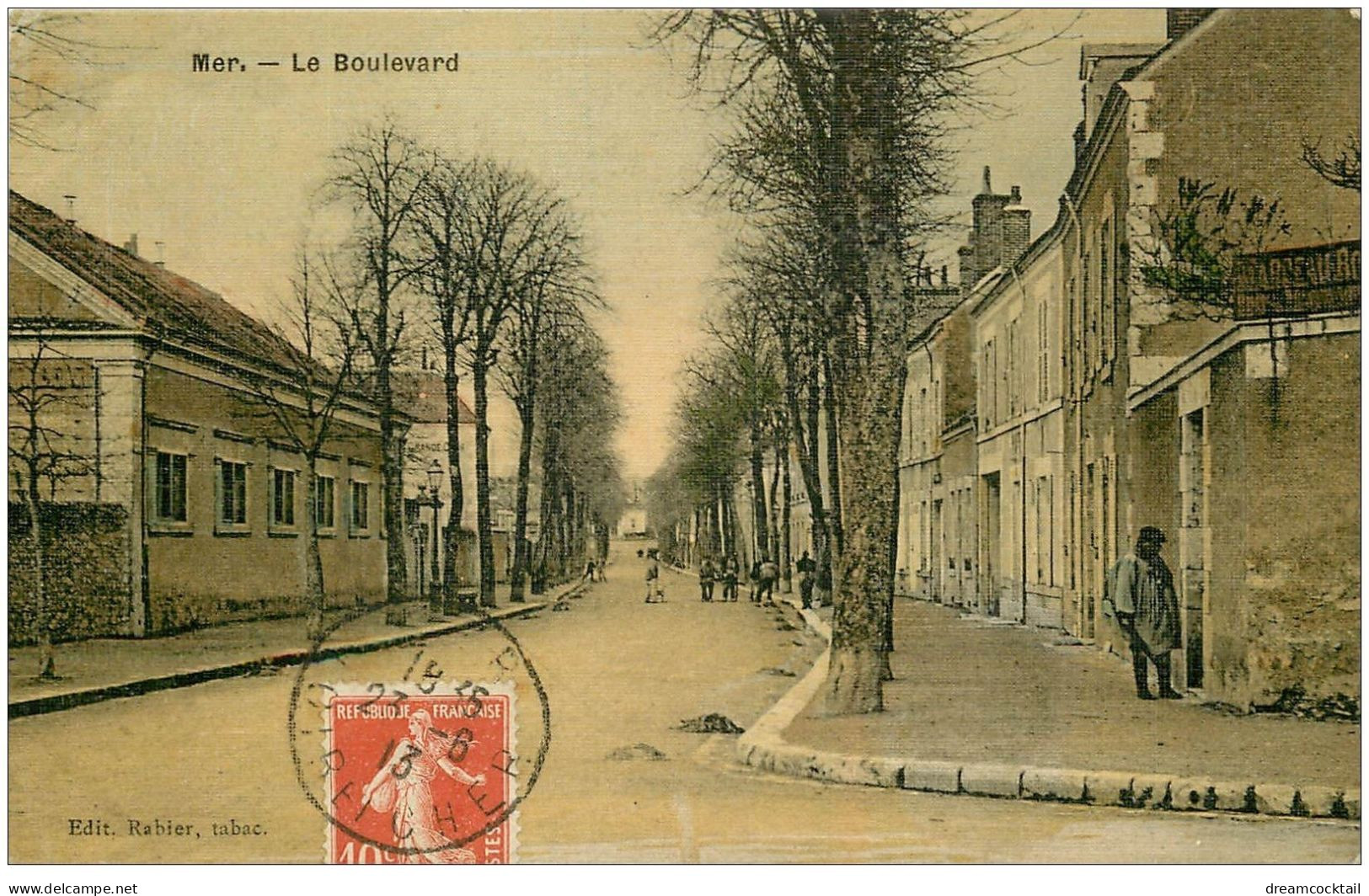 41 MER. Le Boulevard. Superbe Carte Toilée 1913 - Mer