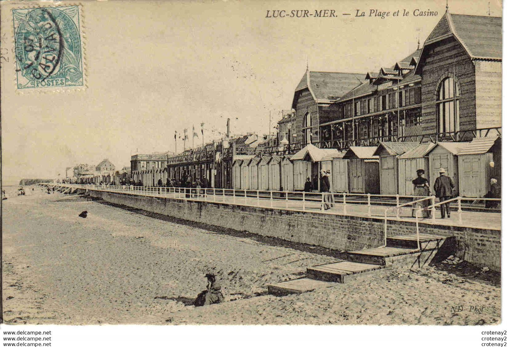 14 LUC SUR MER Plage Et Casino En 1907 Cabines VOIR DOS - Luc Sur Mer