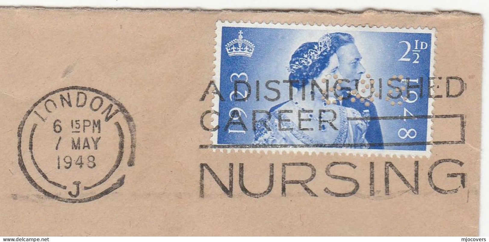 NURSING 1948 Cover SLOGAN Distinguished CAREER IN NURSING London GB ROYAL WEDDING Stamps Health Medicine  Royalty - Brieven En Documenten