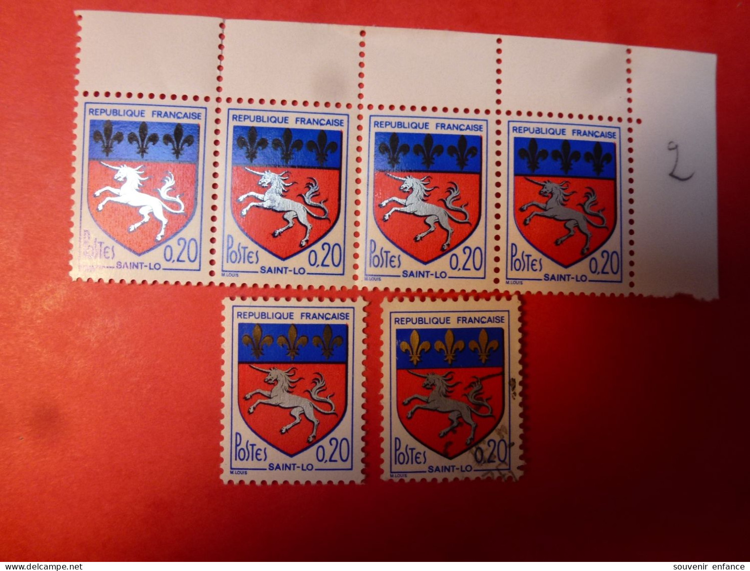 Bande De 4 N°1510 Saint Lô Plus 1 Exemplaire Variété Fleurs De Lys Noires Neuf ** Le Timbre De Référence à La Charnière - Unused Stamps