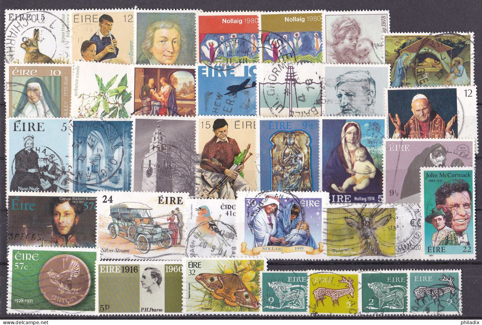 Irland Lot Von 34 Diversen Marken Various-Diverses Stamps O/used (R1-10/1) - Verzamelingen & Reeksen