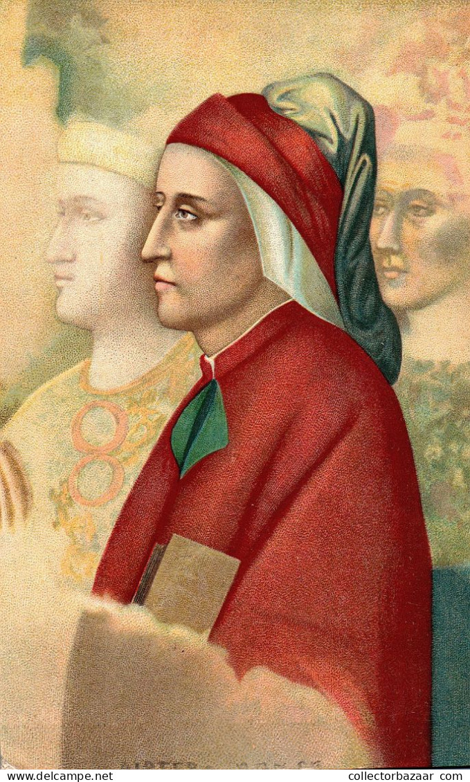 Dante Alighieri Affresco Di Giotto Art Painting - Ecrivains