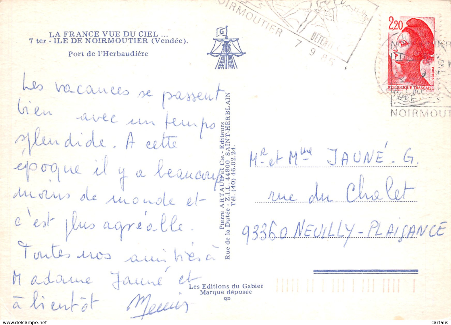 85-ILE DE NOIRMOUTIER L HERBAUDIERE-N°C4096-D/0383 - Ile De Noirmoutier