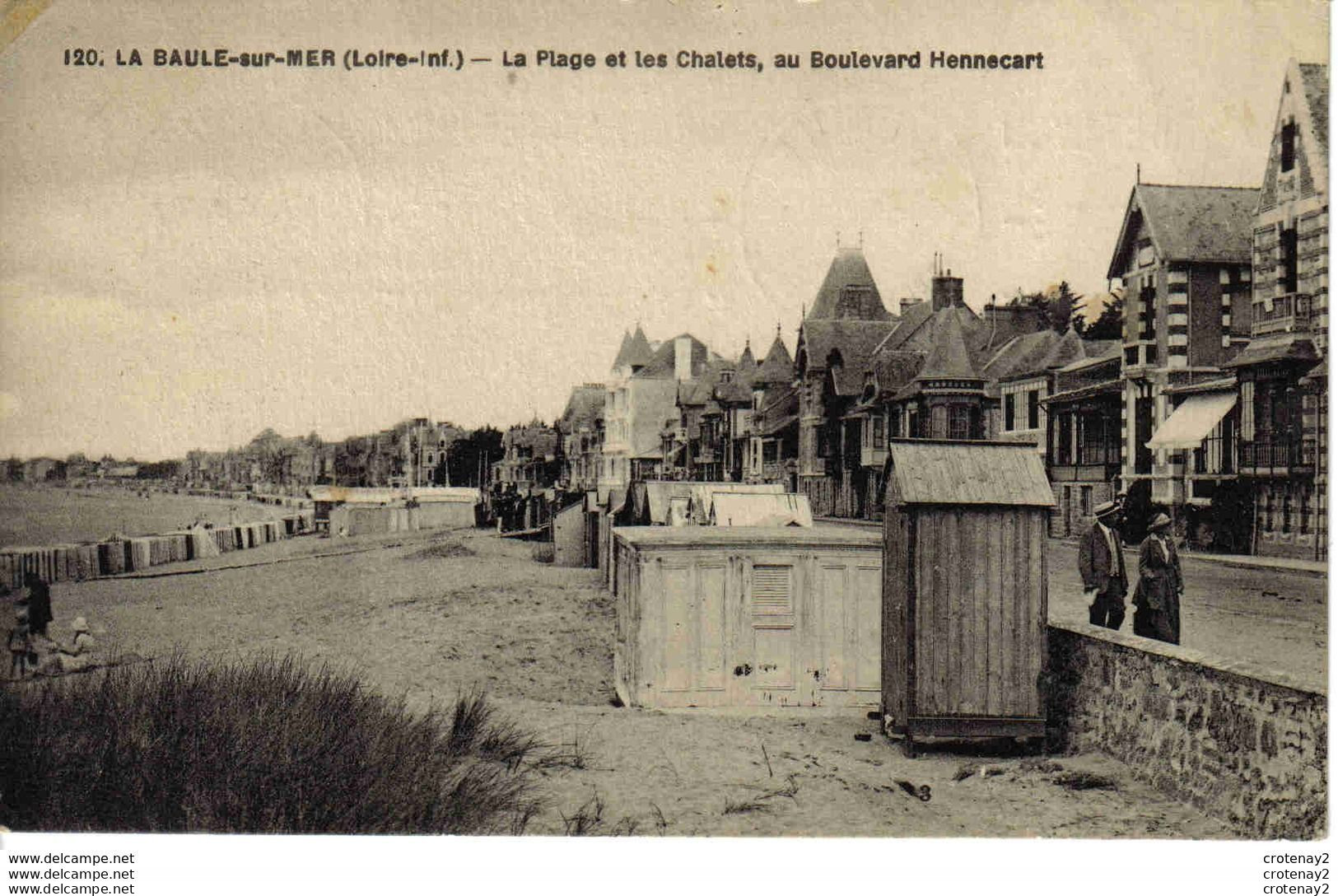 44 LA BAULE SUR MER En 1926 N°120 La Plage Et Les Chalets Au Boulevard HENNECART - La Baule-Escoublac