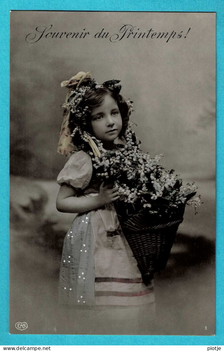 * Fantaisie - Fantasy - Fantasie (Enfant - Child) * (EAS, 2188) Série De 6 Cartes, Souvenir Du Printemps Panier Fleurs - Portraits