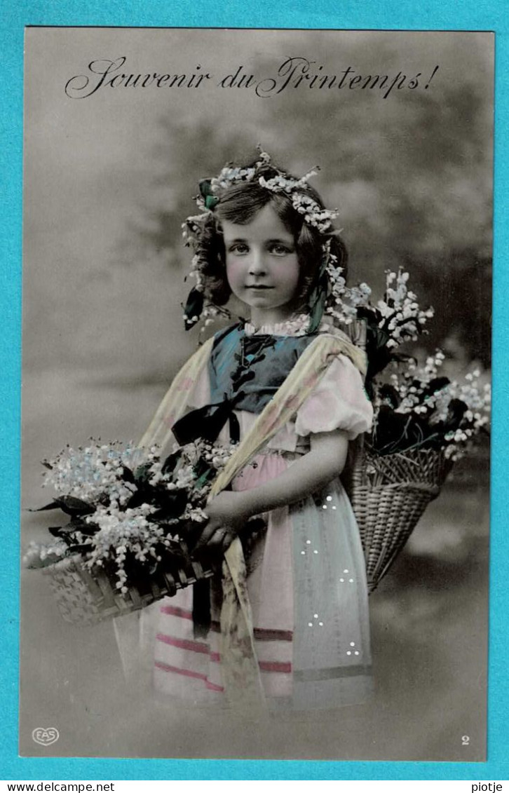 * Fantaisie - Fantasy - Fantasie (Enfant - Child) * (EAS, 2188) Série De 6 Cartes, Souvenir Du Printemps Panier Fleurs - Portraits