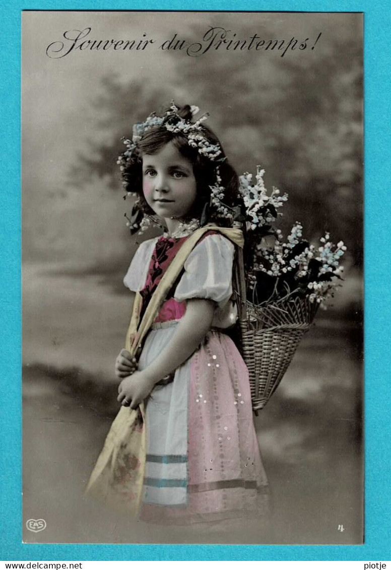 * Fantaisie - Fantasy - Fantasie (Enfant - Child) * (EAS, 2188) Série De 6 Cartes, Souvenir Du Printemps Panier Fleurs - Portraits