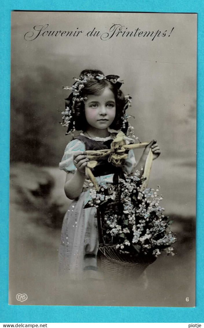* Fantaisie - Fantasy - Fantasie (Enfant - Child) * (EAS, 2188) série de 6 cartes, souvenir du Printemps panier fleurs
