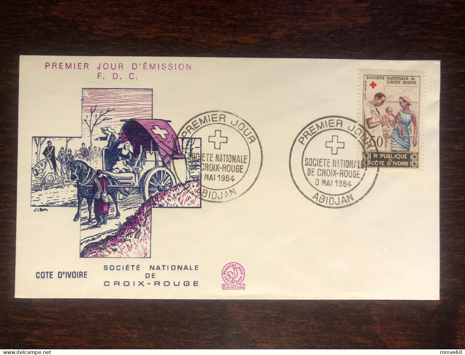 IVORY COAST COTE D’IVOIRE FDC COVER 1964 YEAR RED CROSS VACCINATION HEALTH MEDICINE STAMPS - Côte D'Ivoire (1960-...)