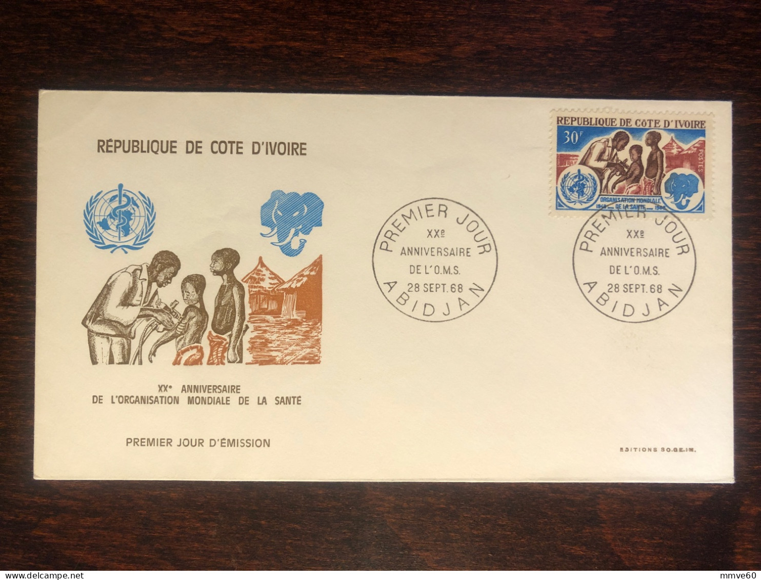 IVORY COAST COTE D’IVOIRE FDC COVER 1968 YEAR WHO IMMUNIZATION HEALTH MEDICINE STAMPS - Ivoorkust (1960-...)