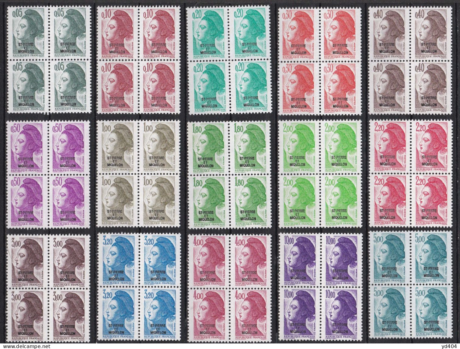 PM-210B – ST PIERRE & MIQUELON – 1986 – DEFINITIVE ISSUE – Y&T # 455/69(x4) MNH 72 € - Unused Stamps