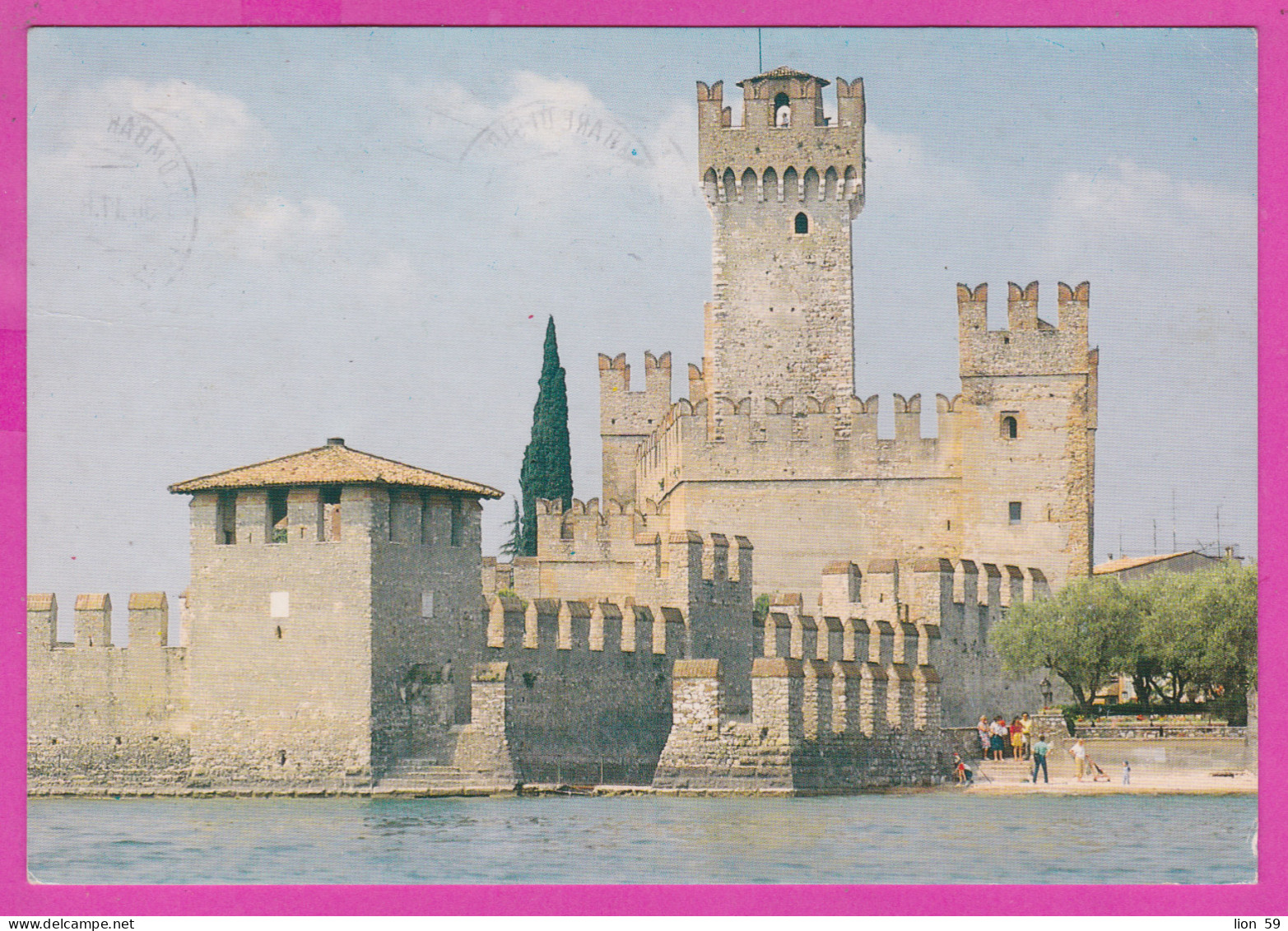 293820 / Italy - Lago Di Garda Sirmione PC 1988 USED 50+50+50+600 L  Rocca Di Calascio , Castello Scaligero (Sirmione) - 1981-90: Marcofilie