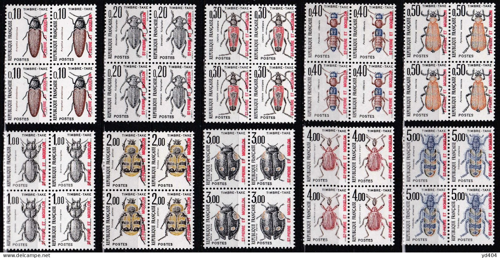 PM-660B – ST PIERRE & MIQUELON – POSTAGE DUE - 1986 – INSECTS – SG # D569/78(x4) MNH 106 € - Portomarken
