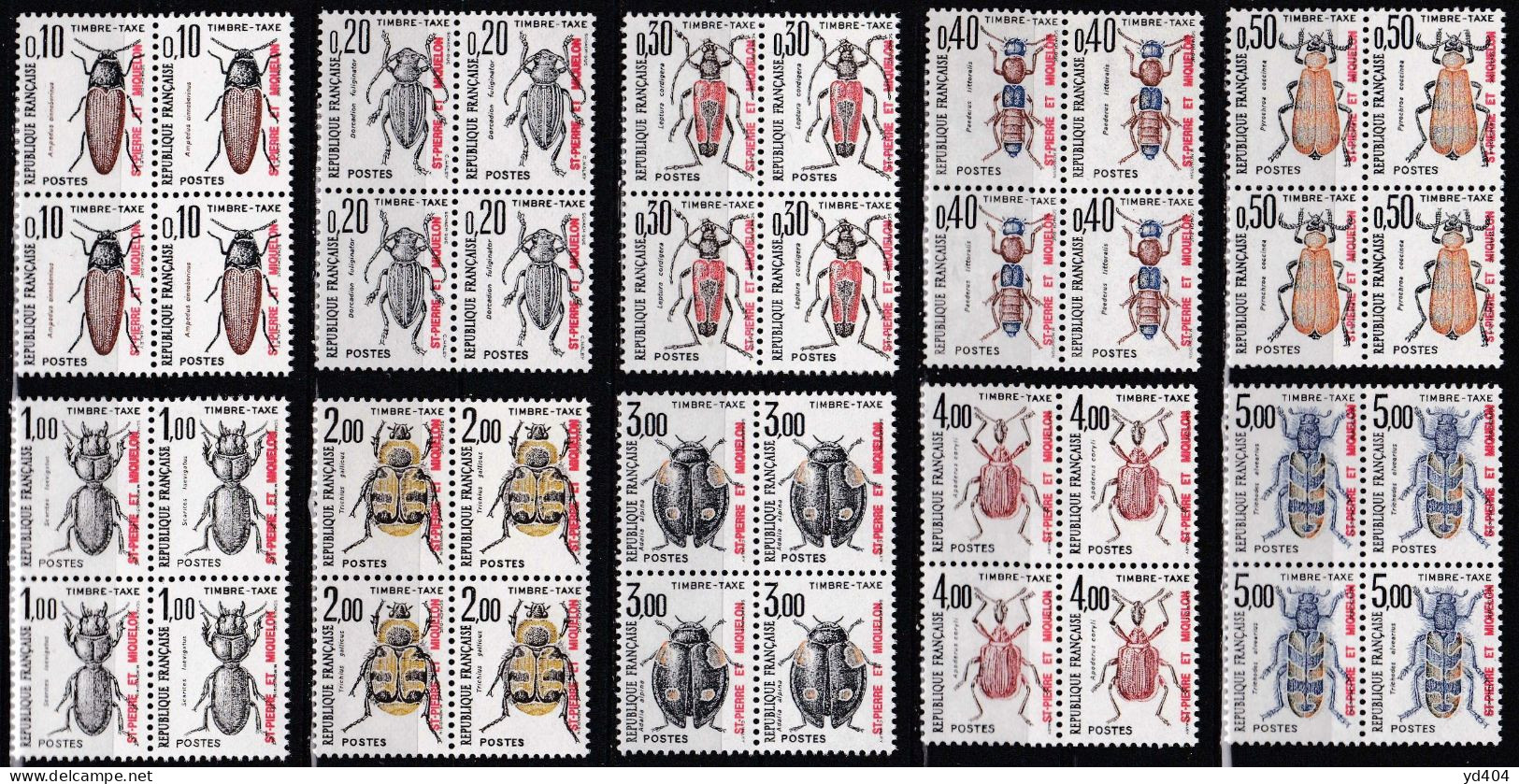 PM-660B – ST PIERRE & MIQUELON – POSTAGE DUE - 1986 – INSECTS – SG # D569/78(x4) MNH 106 € - Impuestos