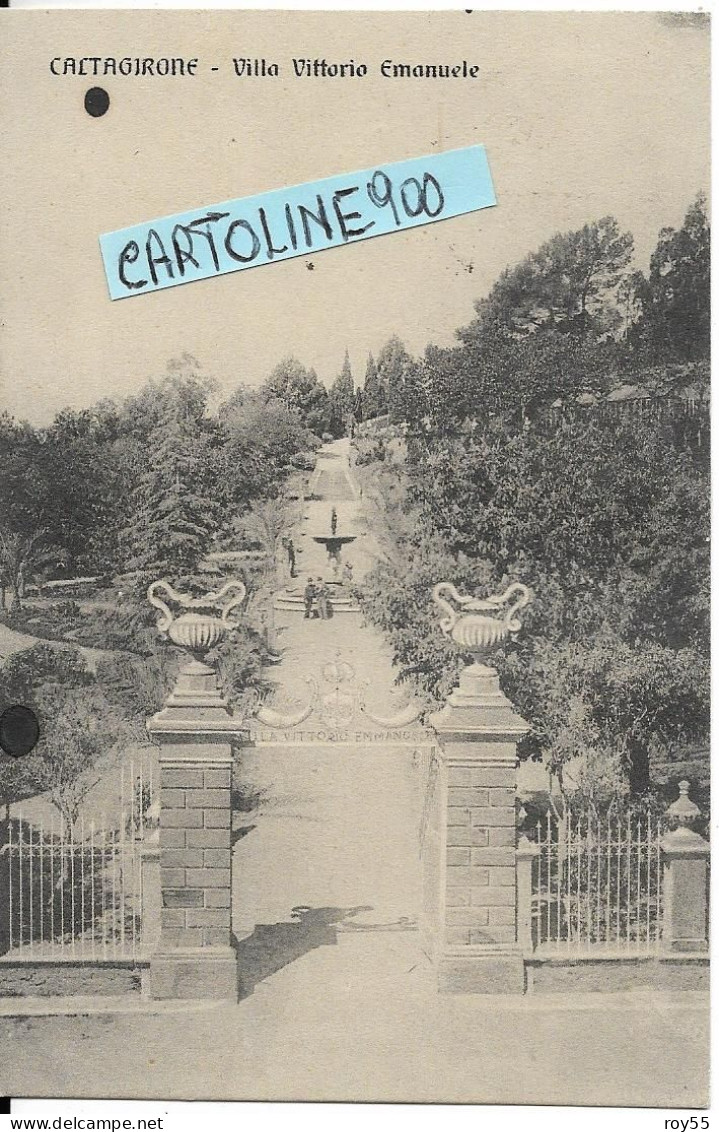 Sicilia-catania-caltagirone Villa Vittorio Emanuele Veduta Primi 900(f.picc./v.retro) - Autres & Non Classés