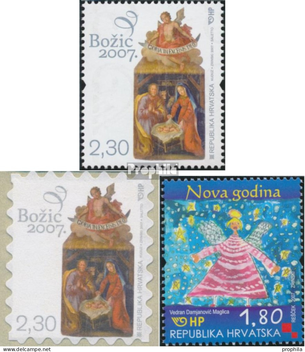 Kroatien 826,827,832 (kompl.Ausg.) Postfrisch 2007 Weihnachten, Neujahr - Croatie