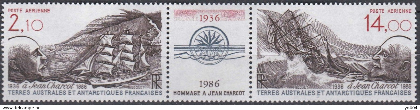 TF45B – TAAF – AIRMAIL - 1986 – JEAN CHARCOT –  SG # 214/5 MNH 8 € - Nuovi