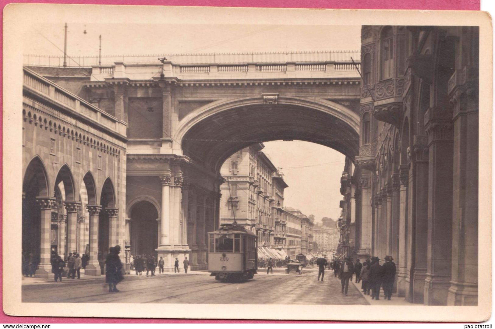 Genova. Ponte Monumentale Con Tram In Primo Piano- Small Size, Divided Back, New, Ed. Grafia N° 62412 - Genova (Genoa)