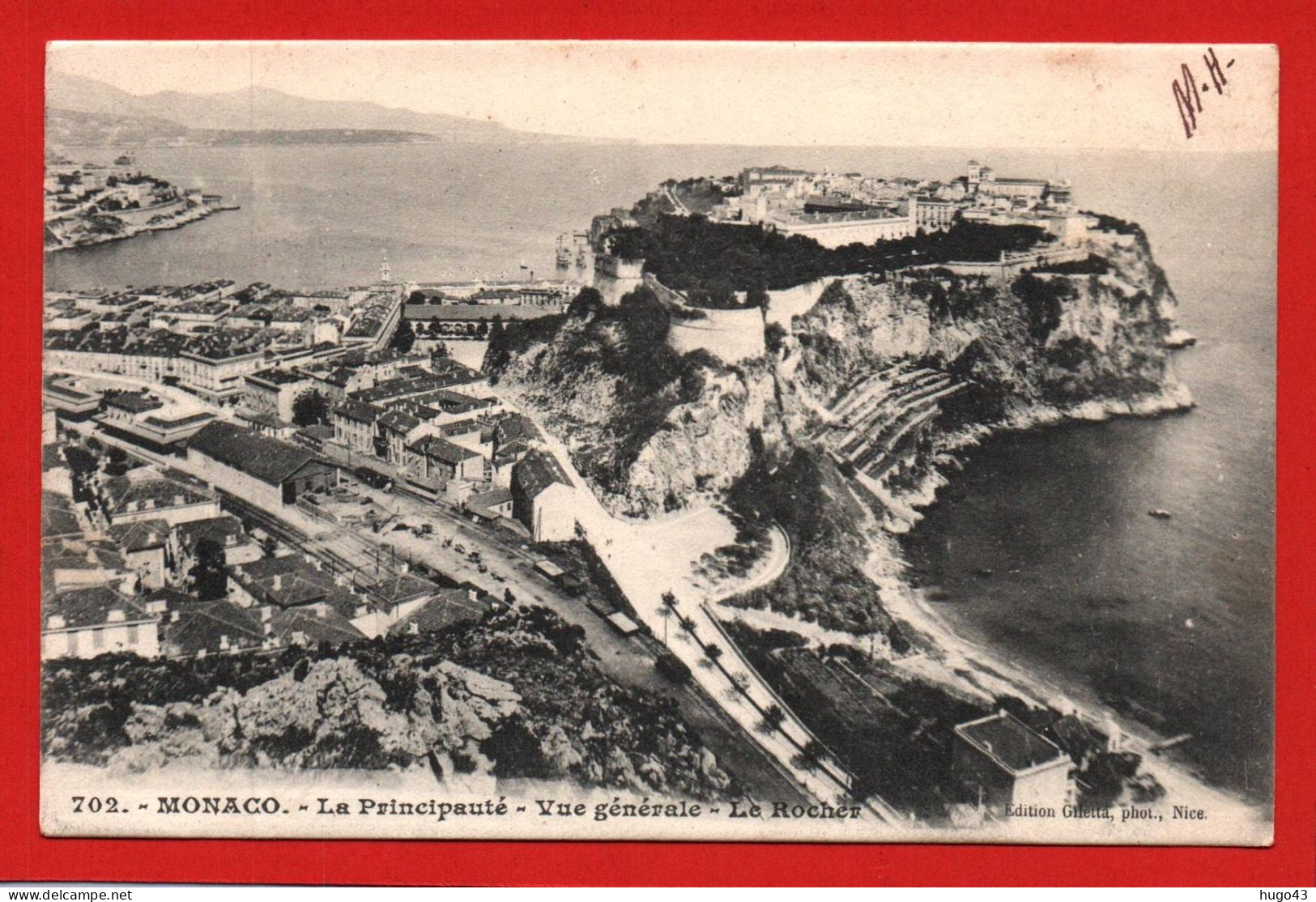 (RECTO / VERSO) MONACO - N° 702- LA PRINCIPAUTE - VUE GENERALE  BEAU TIMBRE DE MONACO ET CACHET EN 1904 - CPA - Panoramic Views