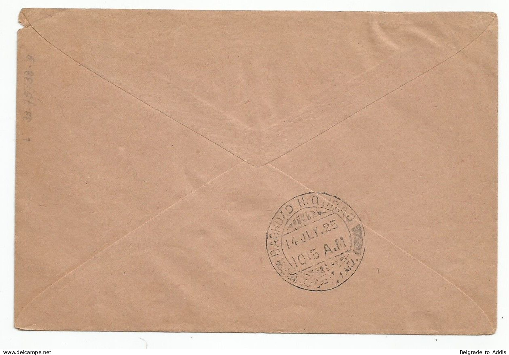 Egypt Air Mail Cover Sent To Baghdad Iraq 1925 Bagdad Irak - Aéreo