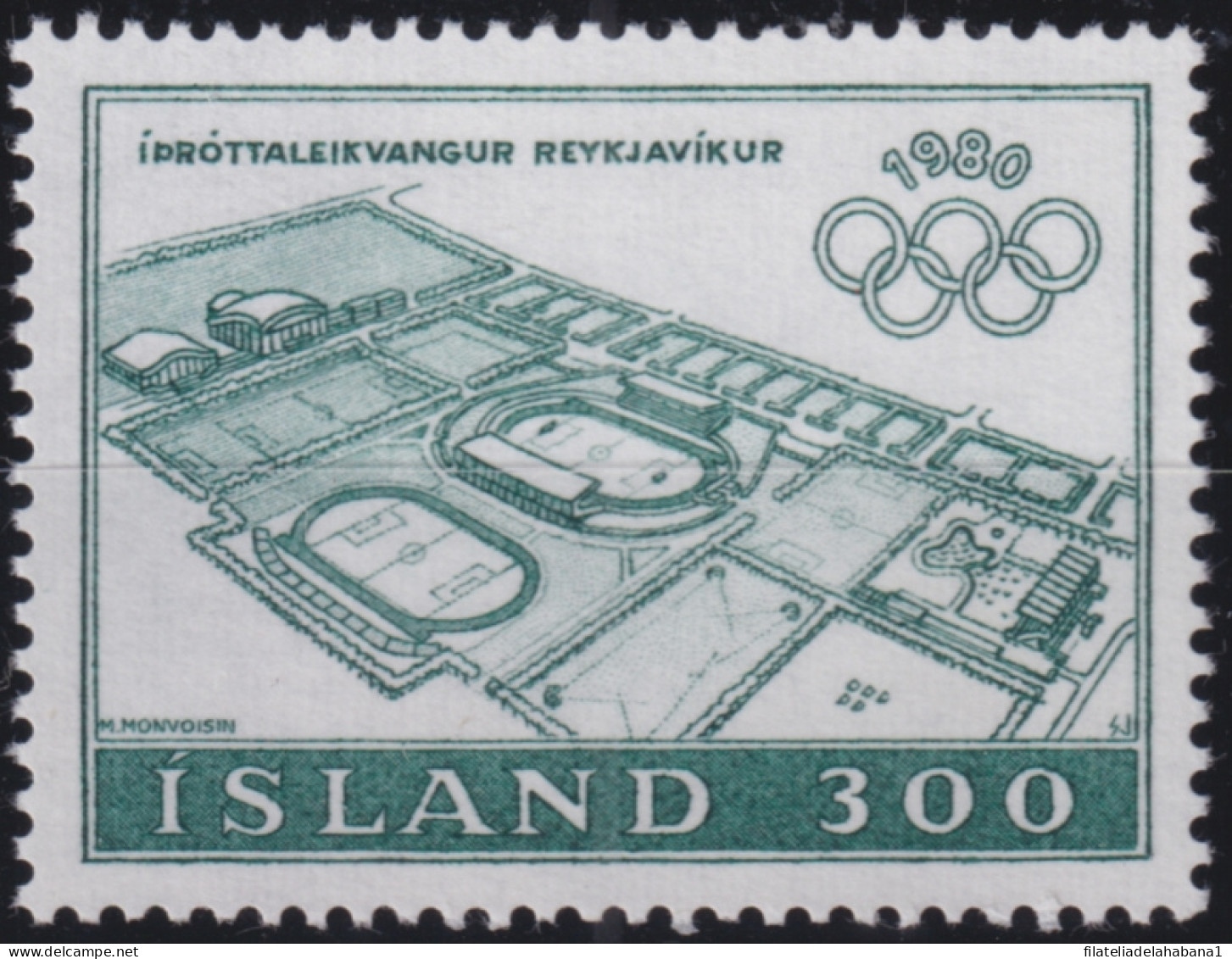 F-EX50218 ICELAND ISLAND MNH 1980 OLYMPIC GAMES STADIUM.  - Summer 1980: Moscow