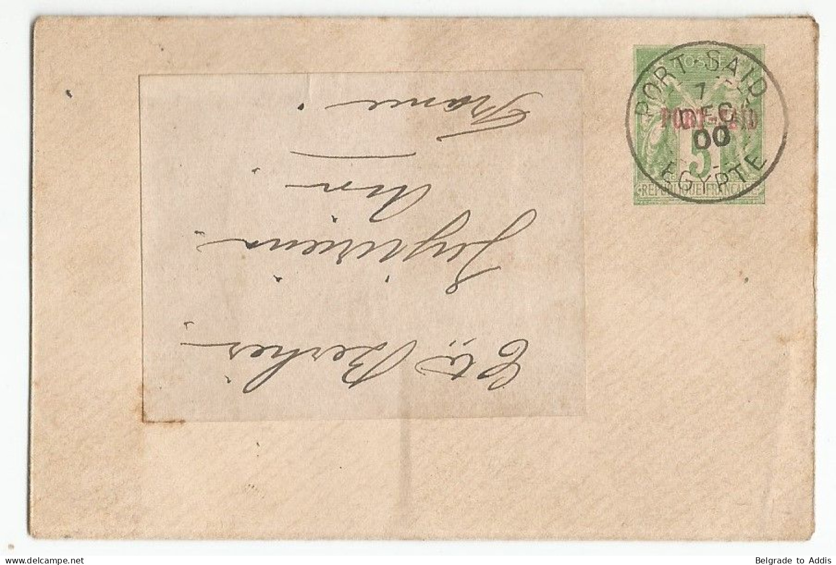 Egypte Port-Said Enveloppe Entier Postal Stationery Sent To France 1900 - Briefe U. Dokumente