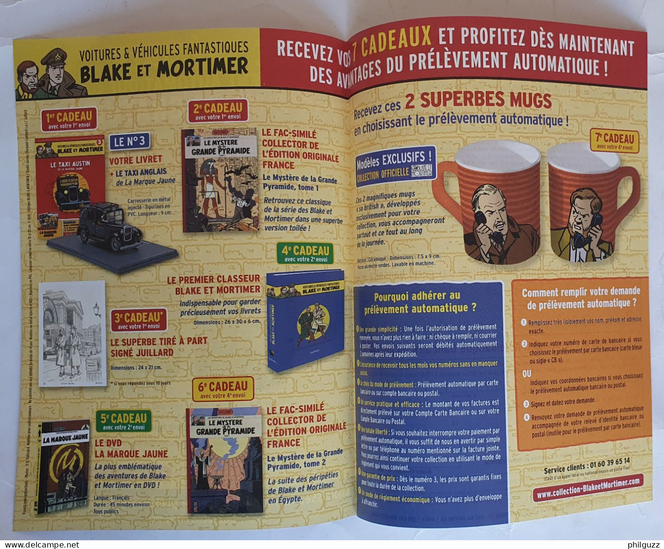 Flyers Cadeaux Abonnement Collection Hachette Voitures BLAKE ET MORTIMER - Advertisement