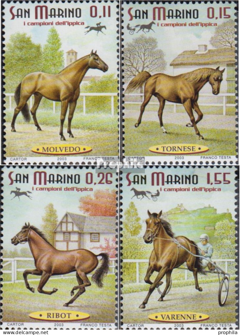 San Marino 2087-2090 (kompl.Ausg.) Postfrisch 2003 Rennpferde - Unused Stamps