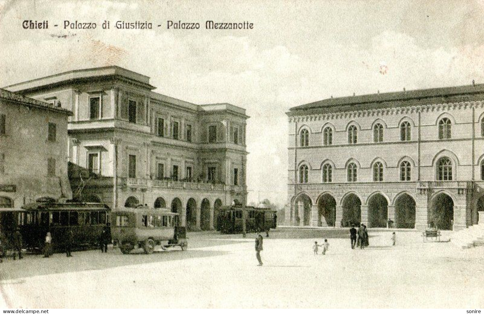 CHIETI - PALAZZO DI GIUSTIZIA - PALAZZO MEZZANOTTE - TRAM FILOBUS - VG 1917 FP - C0371 - Chieti