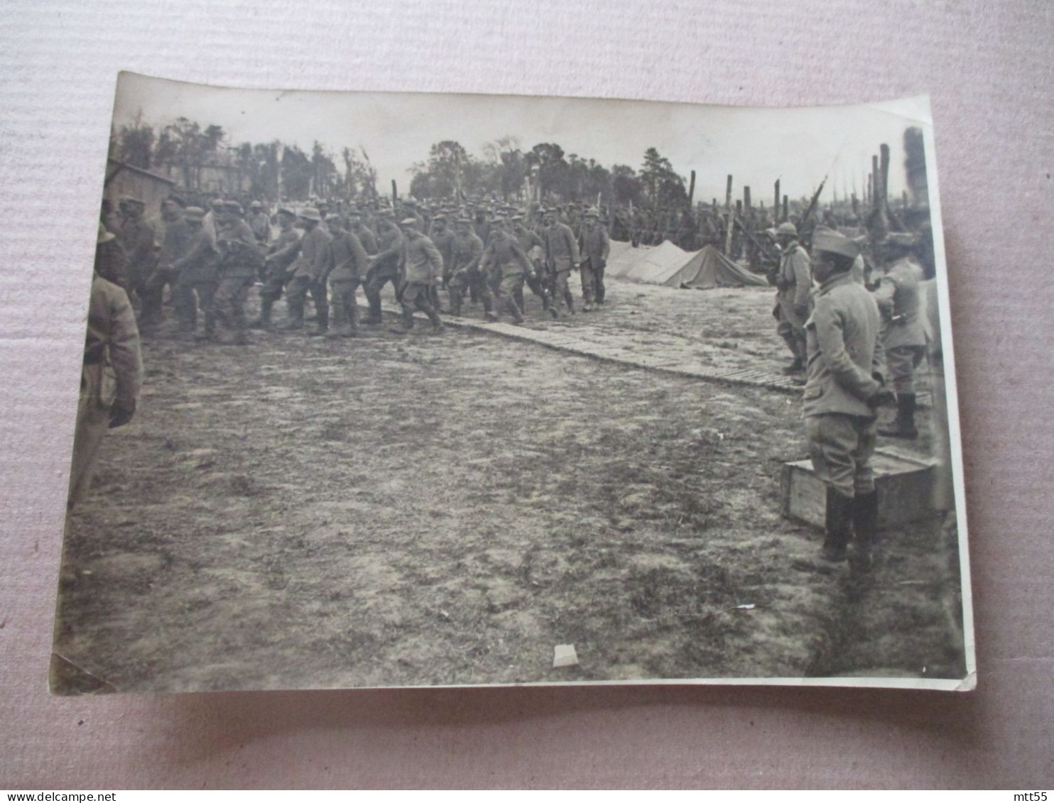 WW 1 PHOTO DE PRESSE GUERRE 14.18 DEPART DE PRISONNIERS ALLEMANDS POUR CAMP CONCENTRATION AISNE - Guerre, Militaire