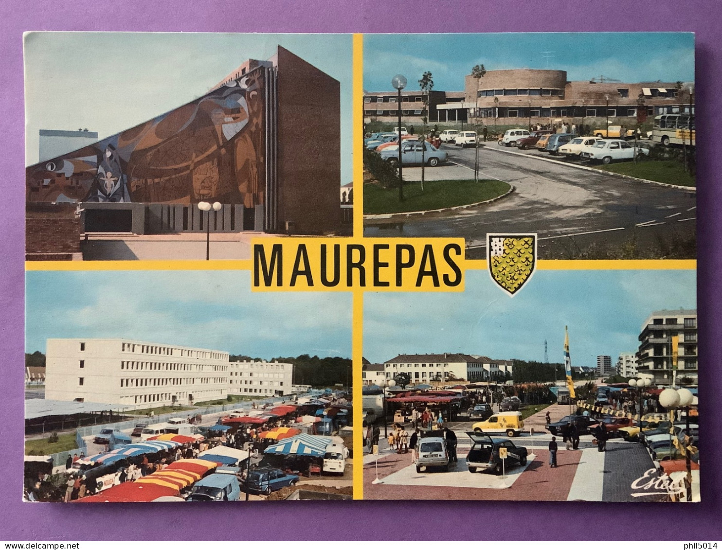 78    CPSM   MAUREPAS    Multivues     Marché, Voitures …..    Bon état - Maurepas