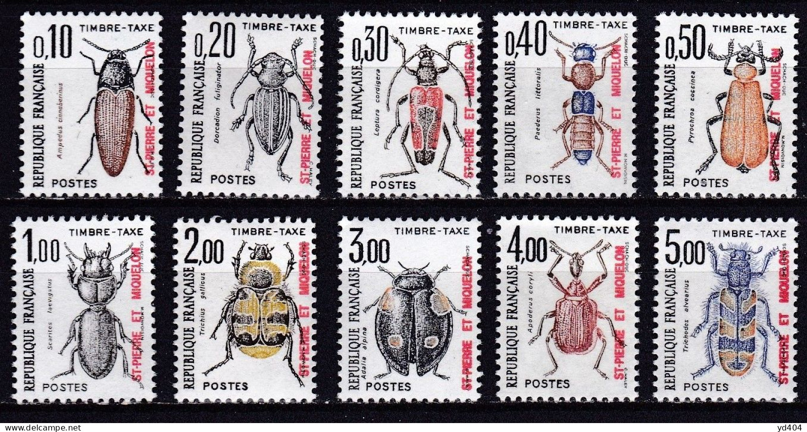 PM-660 – ST PIERRE & MIQUELON – POSTAGE DUE - 1986 – INSECTS – SG # D569/78 MNH 26,50 € - Postage Due
